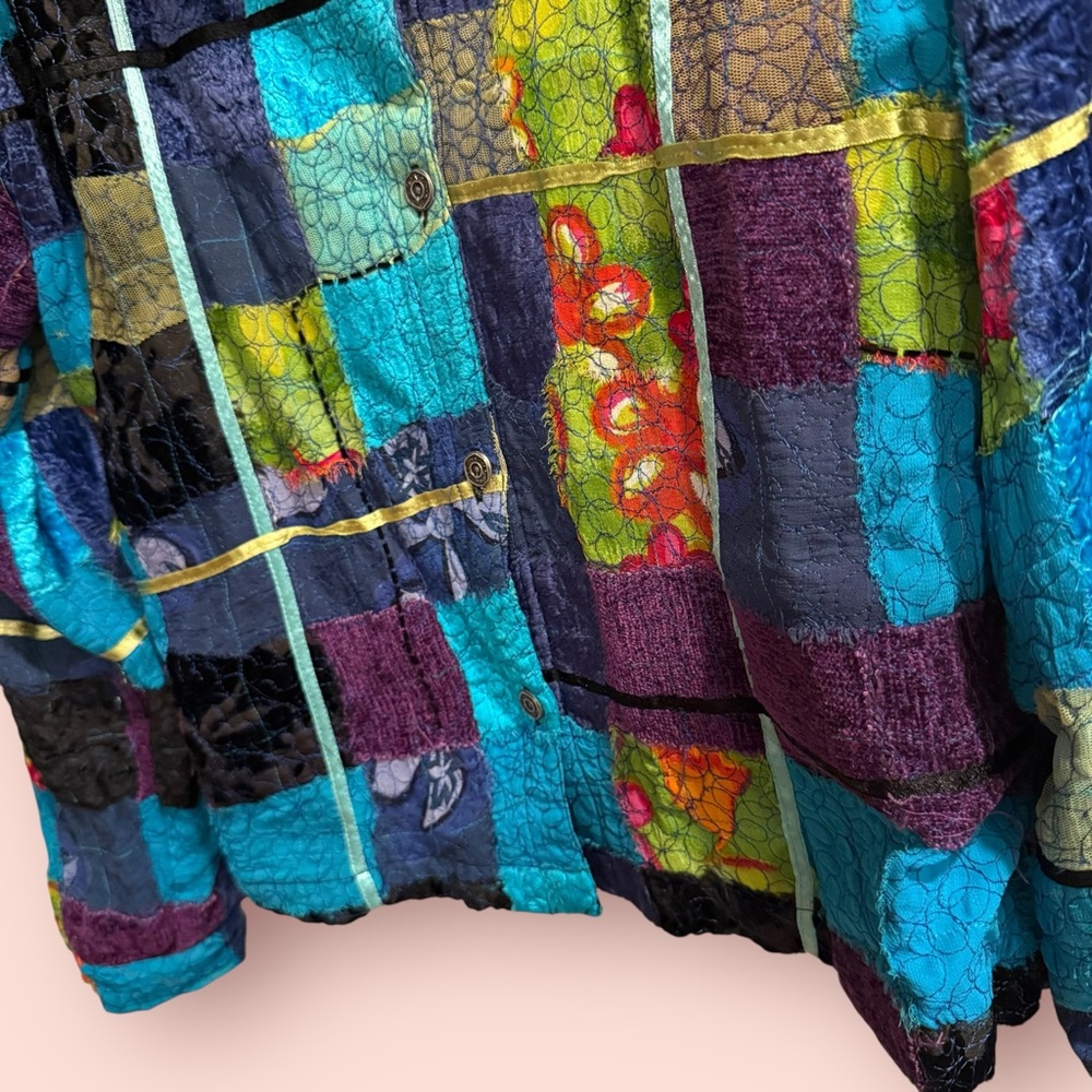Vintage Chico’s Design Patchwork Jacket | Texture… - image 3